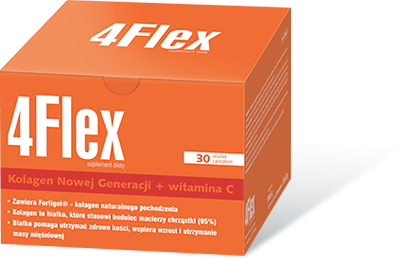 opakowanie 4Flex – 30 saszetek z proszkiem. Suplement diety na stawy z kolagenem dla dorosłych.